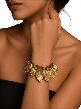 Vintage Gold Plated Leaves Bracelet